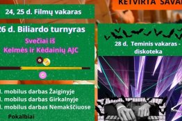 Numatomų AJC veiklų planas. 2022 m. spalio IV sav.