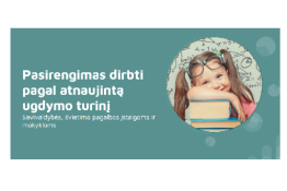 Pasirengimas dirbti pagal atnaujintą ugdymo turinį