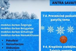 Numatomų AJC veiklų planas. 2022 m. gruodžio II sav.