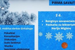 Numatomų AJC veiklų planas. 2022 m. gruodžio I sav.