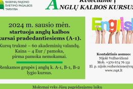 Kviečiame tobulinti anglų kalbos žinias ir gebėjimus!