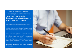 Vidaus kontrolės kūrimas ir užtikrinimas viešąjam sektoriui