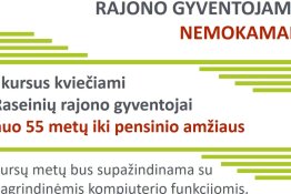 Kompiuterinio raštingumo kursai (pradmenys) rajono gyventojams NEMOKAMAI!