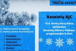 Numatomų AJC veiklų planas. 2022 m. gruodžio III sav.